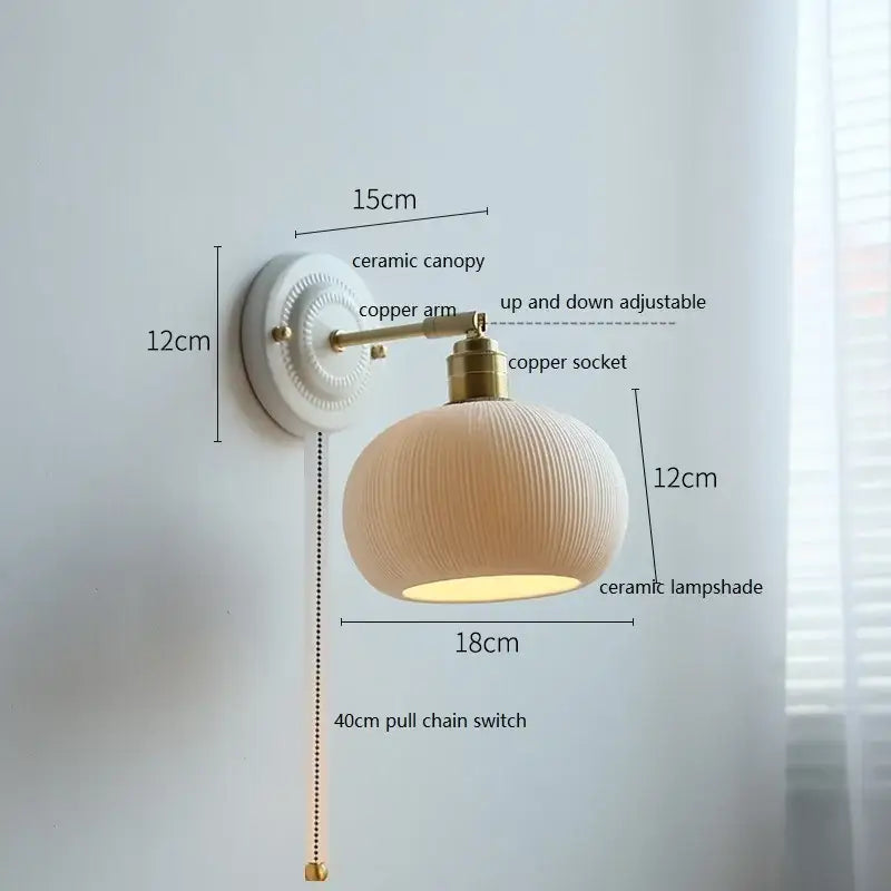 White butterfly ceramic led wall lamp bedroom scalloped sconce