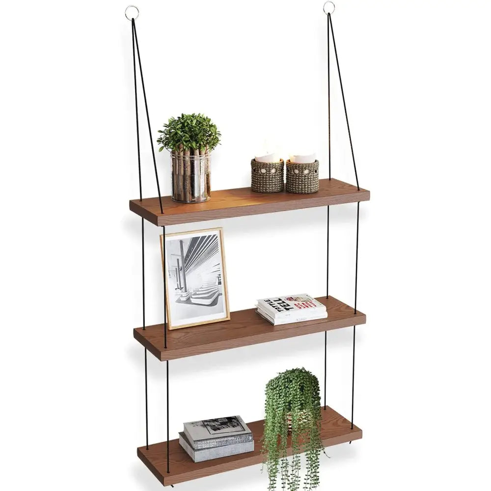 Brown Wood Floating Shelf