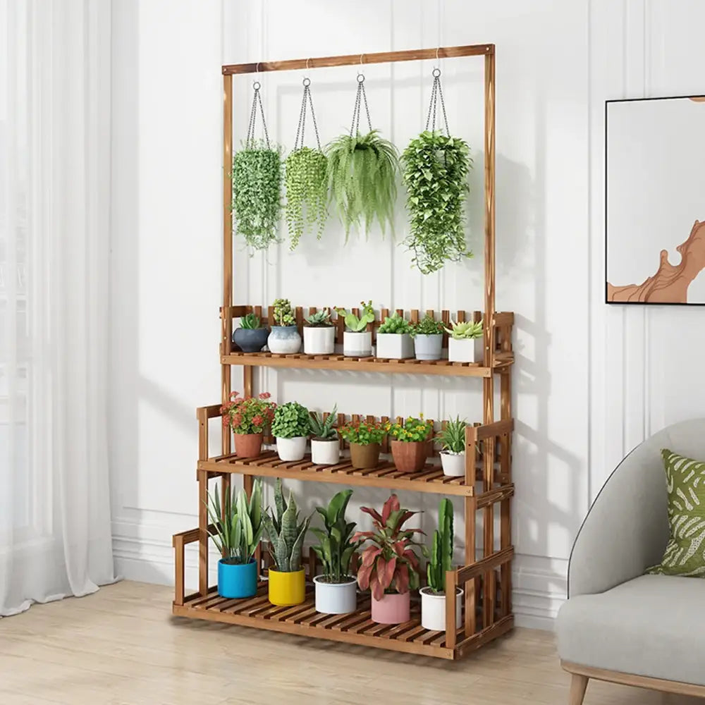 Brown Wood Hanging Shelf
