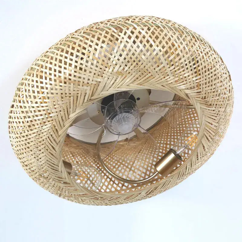 Bamboo Retractable-Blade Bedroom Ceiling Fan