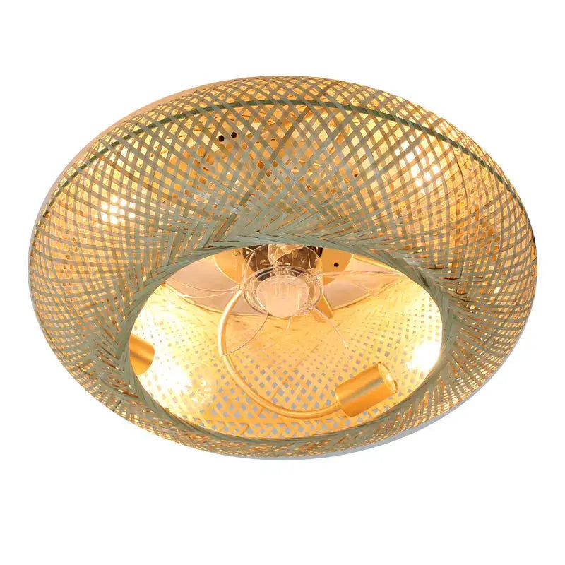 Bamboo Retractable-Blade Bedroom Ceiling Fan