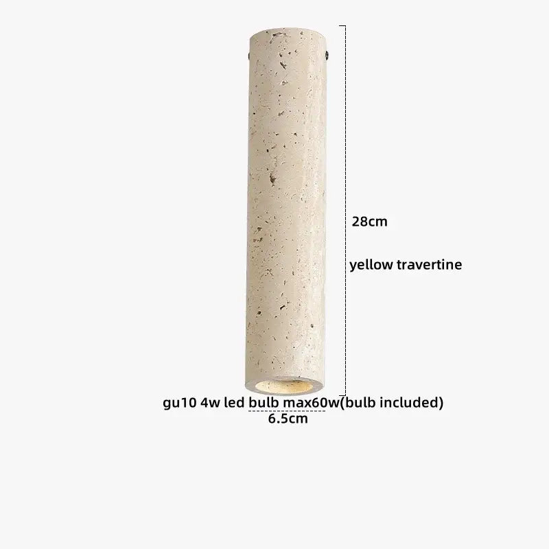 Yellow travertine led ceiling lamp living room frosted glass light