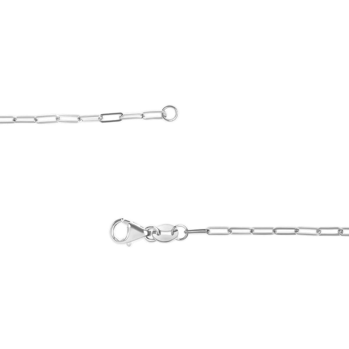 Unisex Solid 14K Gold 1.5mm Paperclip Chain Necklace - Choice of Length and Metal Color