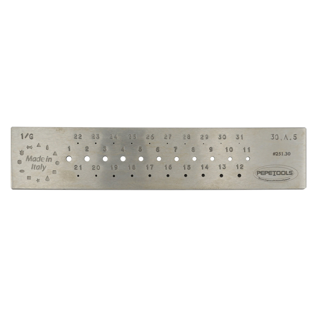 Round Wire Draw Plate, 3mm - .5mm, 31 Holes, Hardened Steel