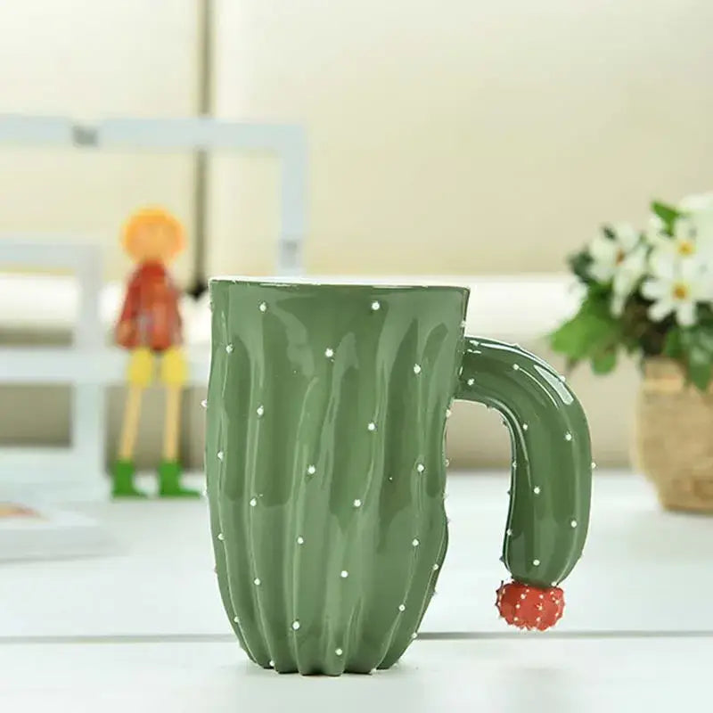 Green Cactus Ceramic Mug