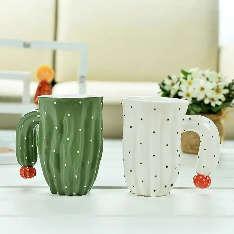 Green Cactus Ceramic Mug