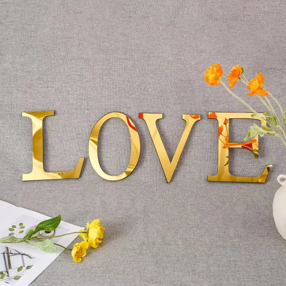 Gold Silver Mirror Letters