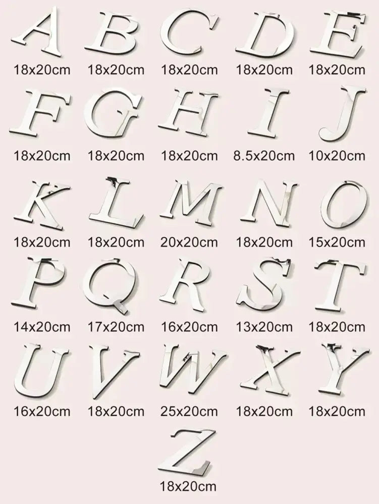 Gold Silver Mirror Letters