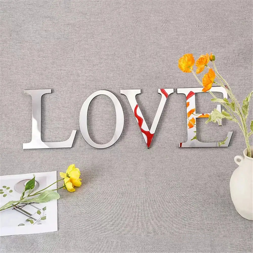 Gold Silver Mirror Letters