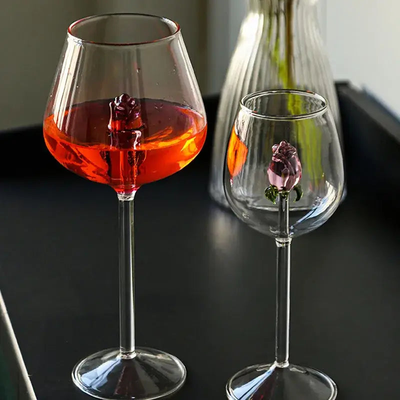 Pink Glass Wine Goblets