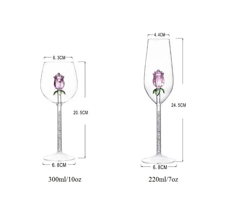 Pink Glass Wine Goblets