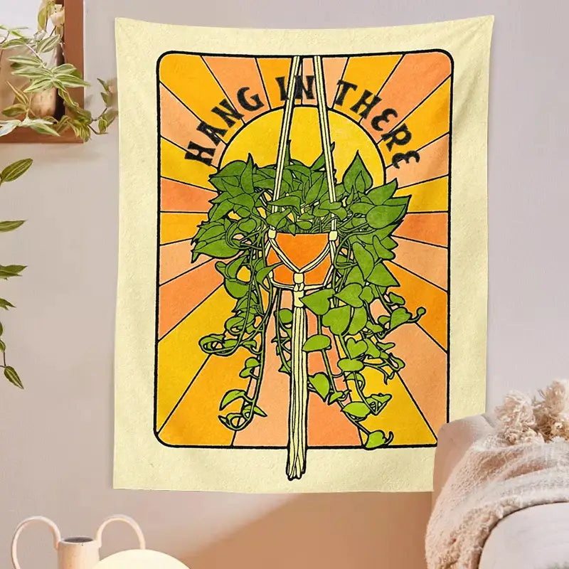 Retro Botanical Tapestry