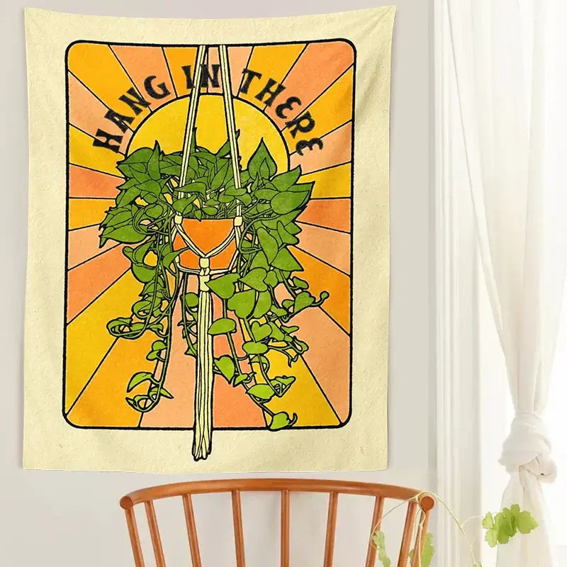 Retro Botanical Tapestry
