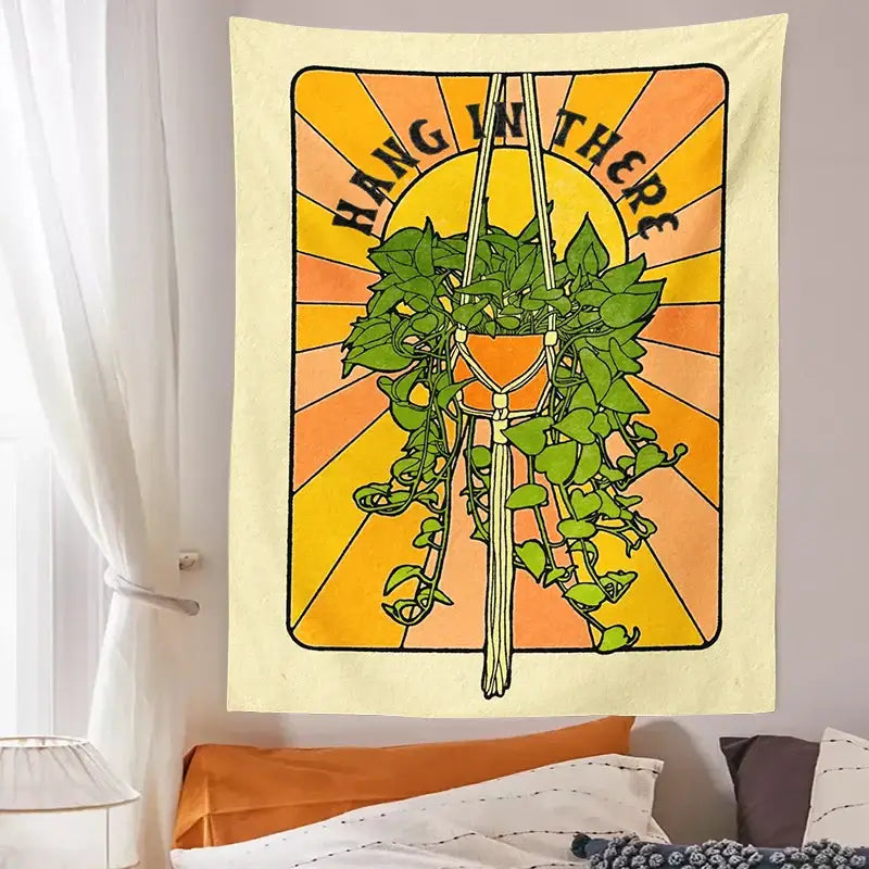 Retro Botanical Tapestry