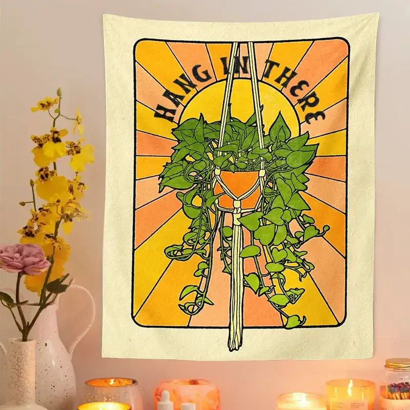 Retro Botanical Tapestry