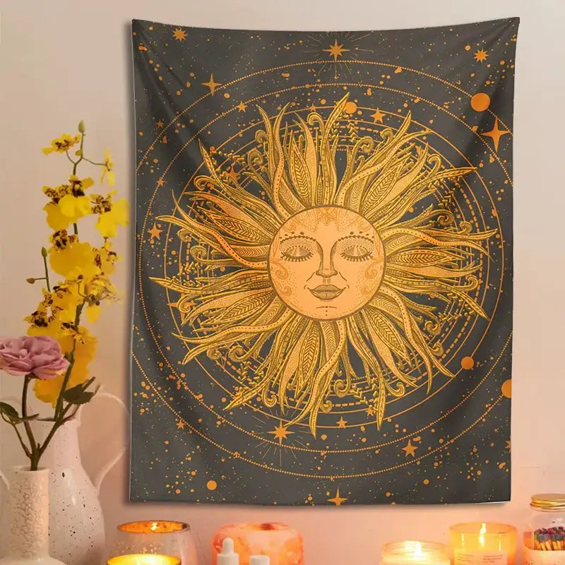Retro Celestial Tapestry Art