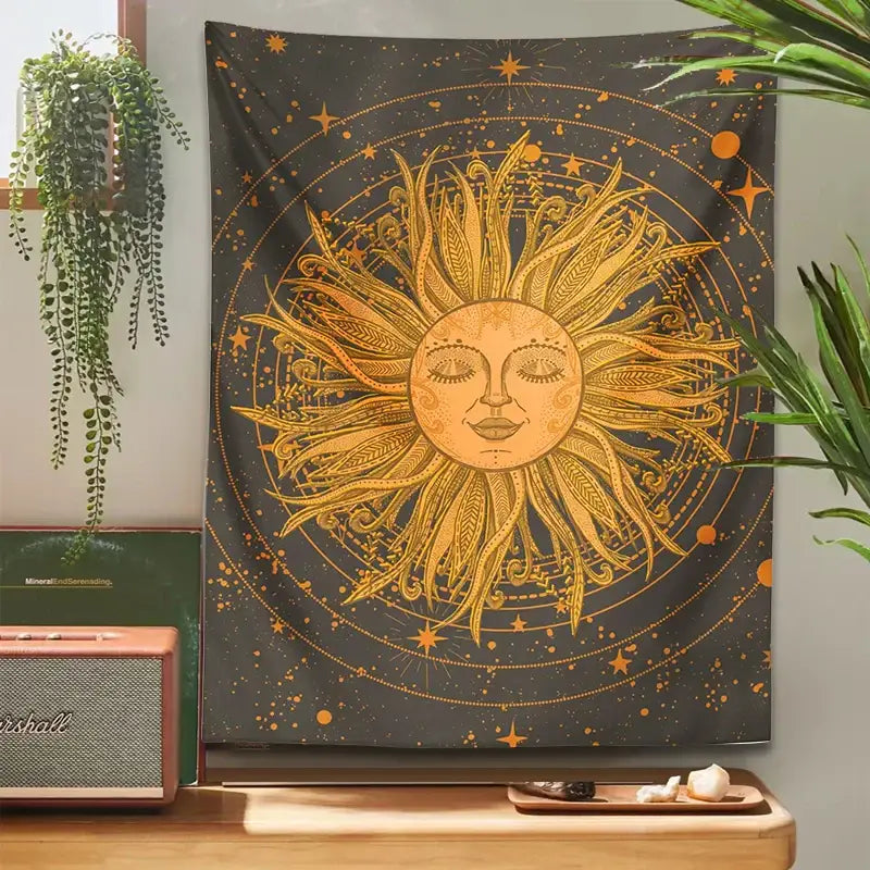 Retro Celestial Tapestry Art