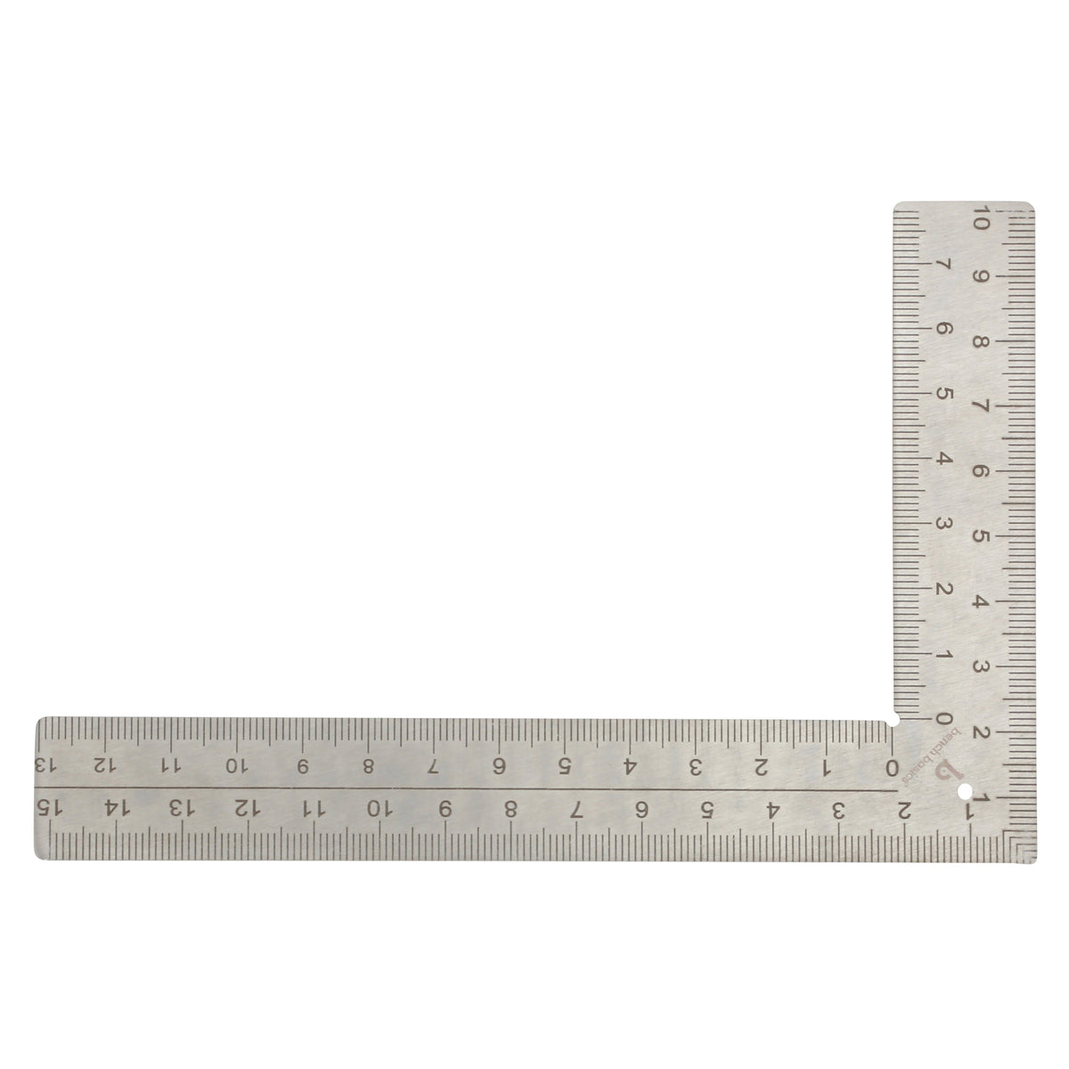 Square Metric Ruler for Metalsmiths and Jewelers, Stainless Steel, 90°