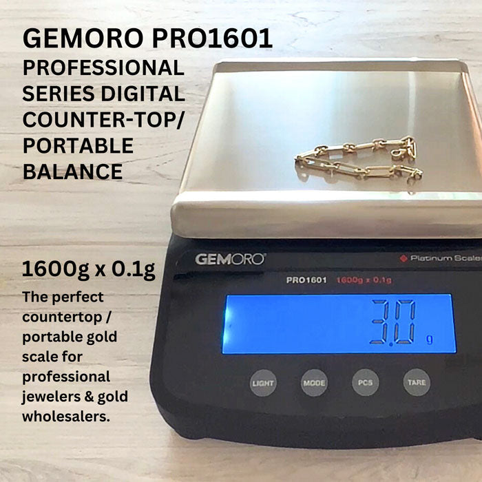 Professional Digital Scale KG, G, 1600g x 0.1g - GEMORO PRO1601