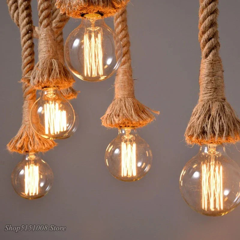 Vintage Rope Spider Chandelier