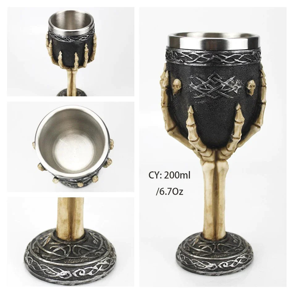 Resin Skull Wine Glass