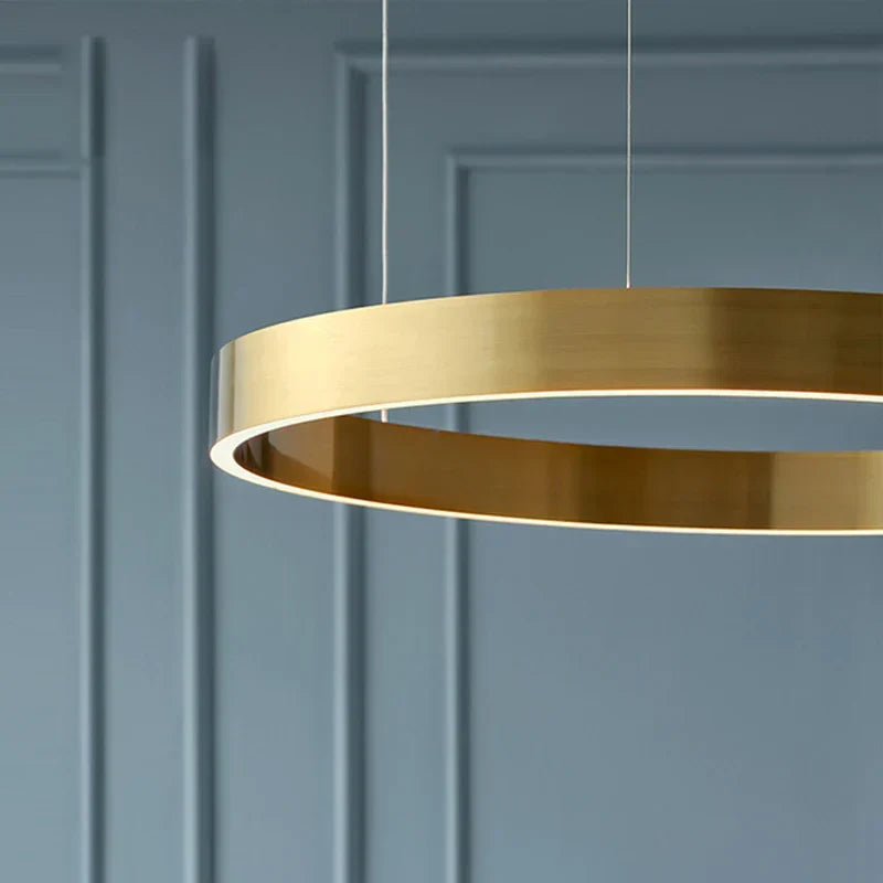 Gold Ring LED Chandelier 80cm 90W Circular