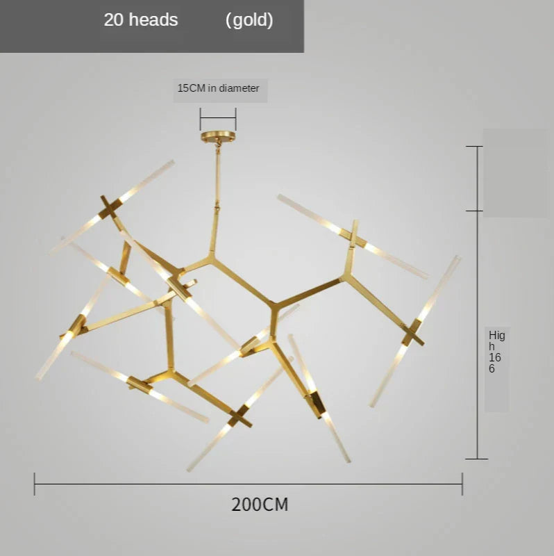 Gold Nordic Chandelier Light
