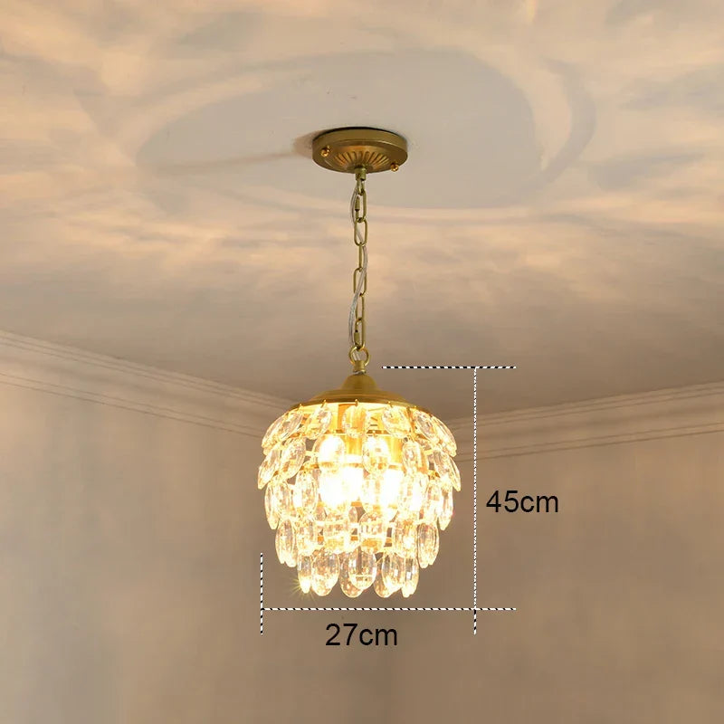 Gold Crystal Ceiling Chandelier 45x35cm Premium