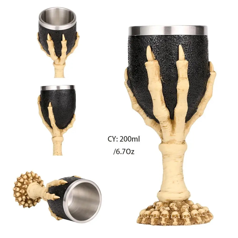 Resin Skull Wine Glass