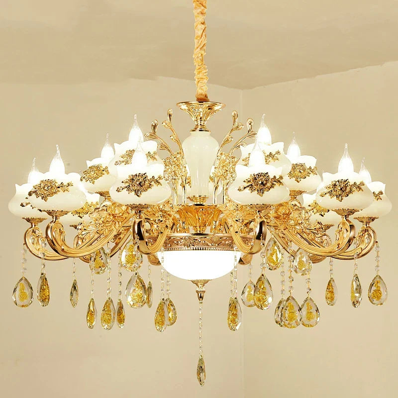 Gold Crystal Hall Chandelier