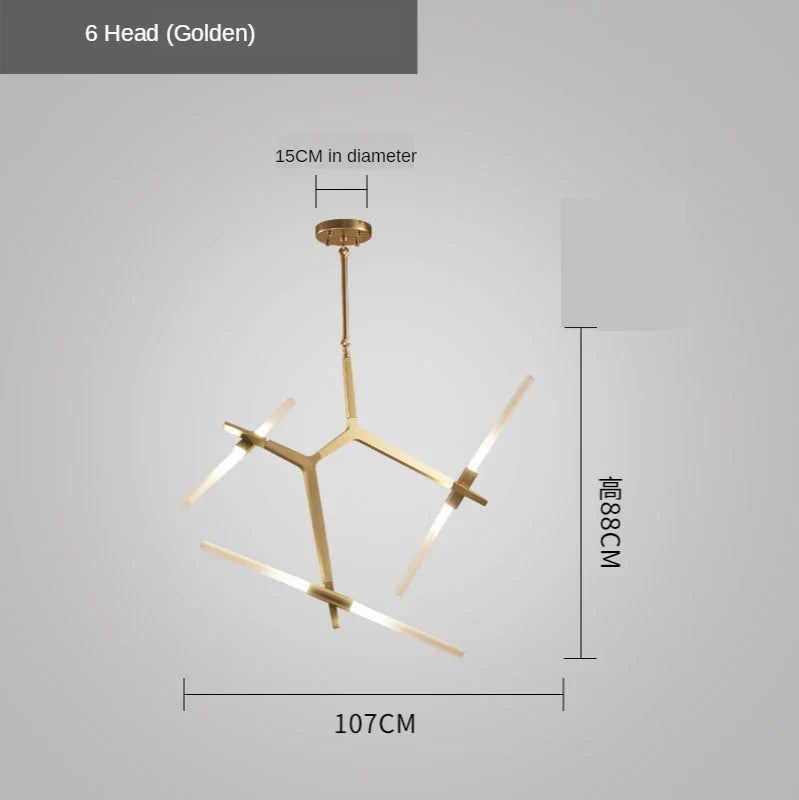 Gold Nordic Chandelier Light