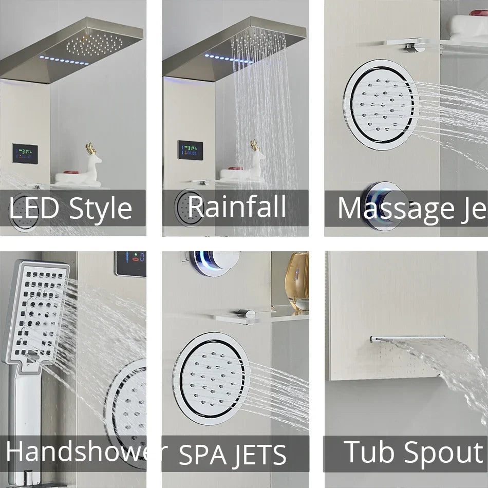 Nickel Shower Panel Set