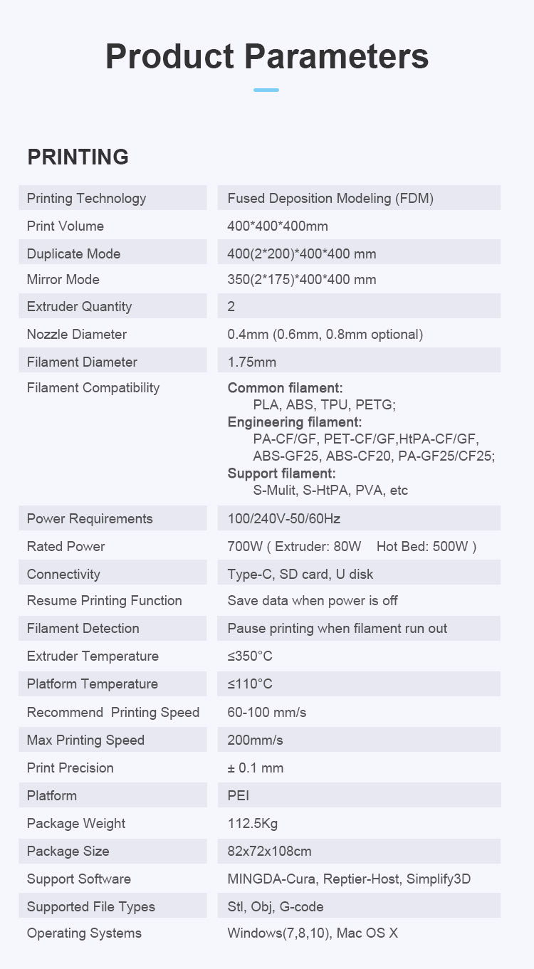 Mingda 400D Industrial fast printer
