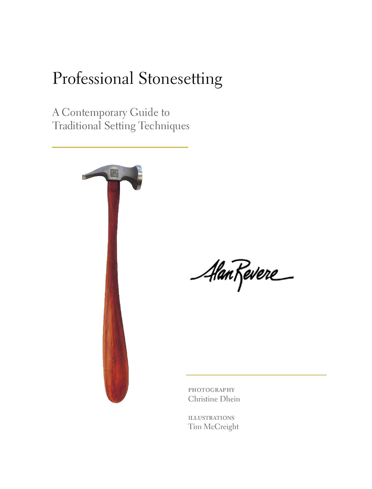 Professional Stonesetting, A Contemporary Guide to Traditional Setting Techniques - Alan Revere