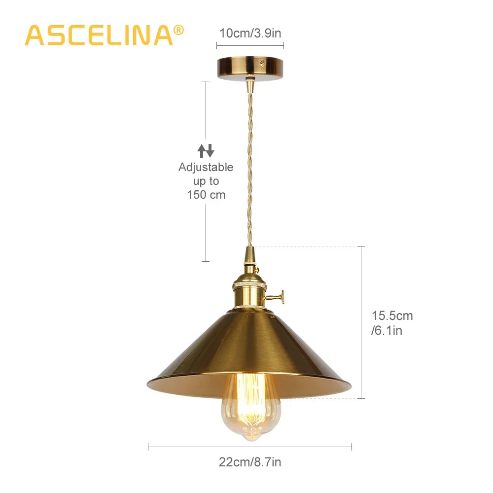 Vintage Gold Pendant Light