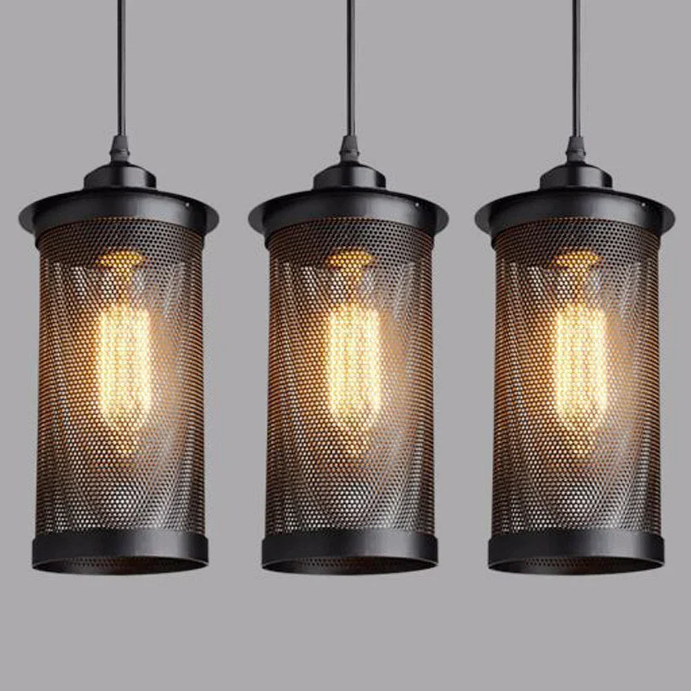 Black Iron Cage Pendant Light