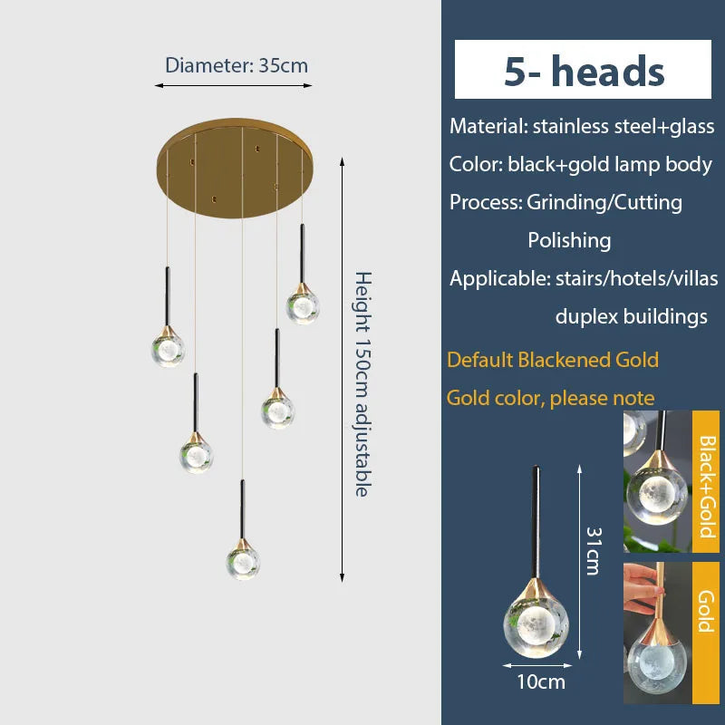 Gold Crystal Raindrop Chandelier