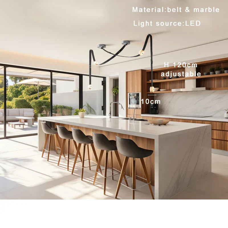 Leather Marble Dimmable Pendant