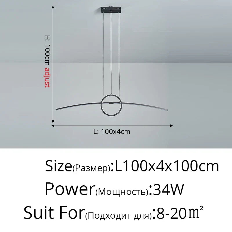 Black Aluminum Hanging Light