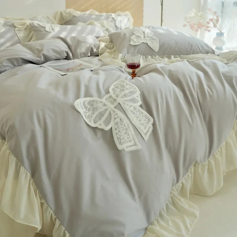 Lace Bow Duvet Cover