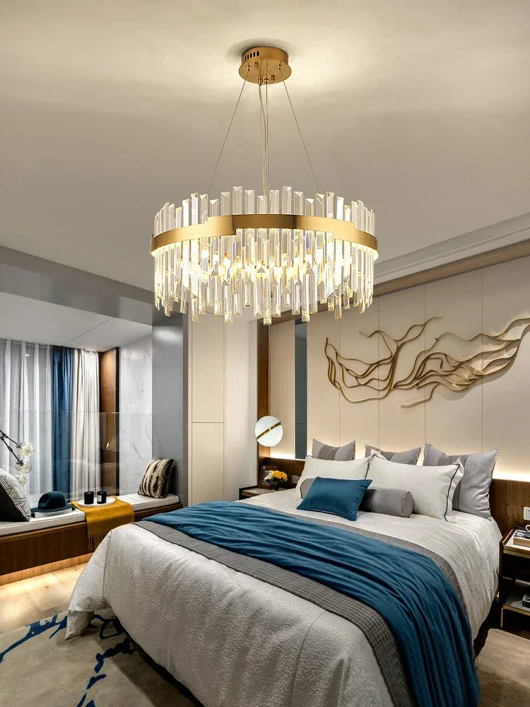 Gold Crystal Circular 80cm Chandelier