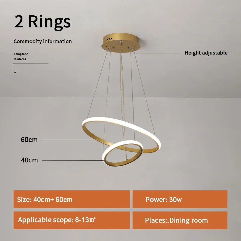 Gold Circle Rings Chandelier