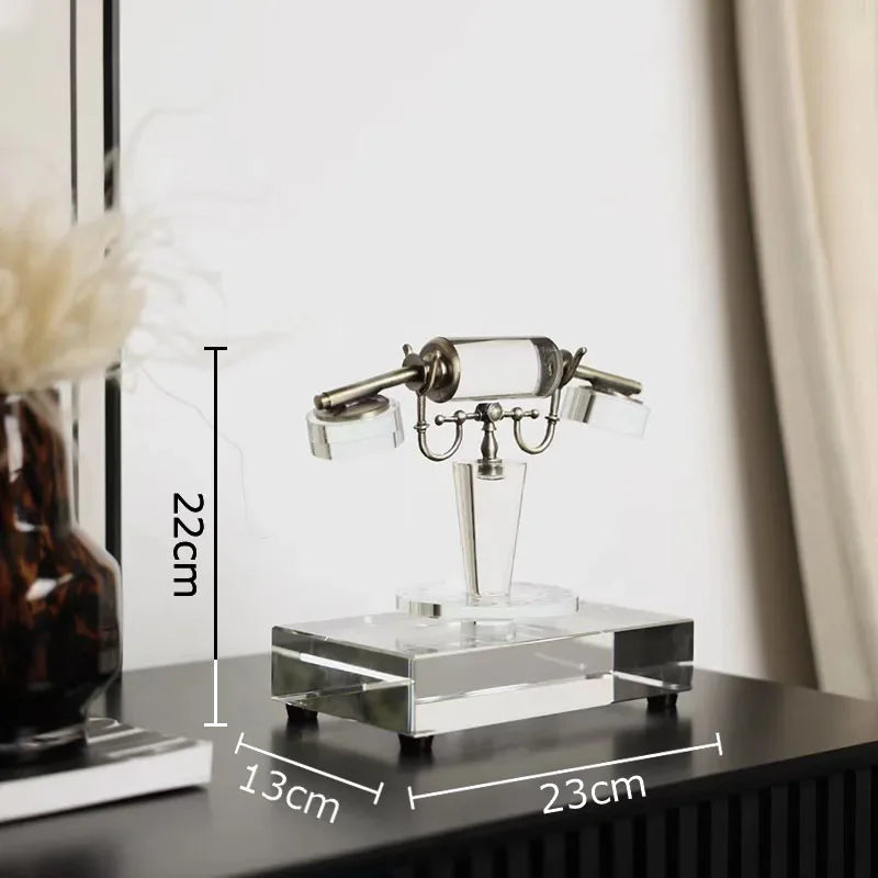 Clear Crystal Telephone Sculpture