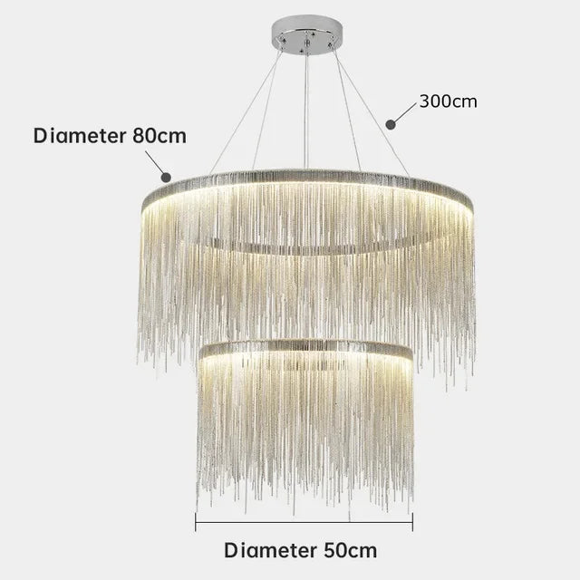 Gold Chain LED Chandelier