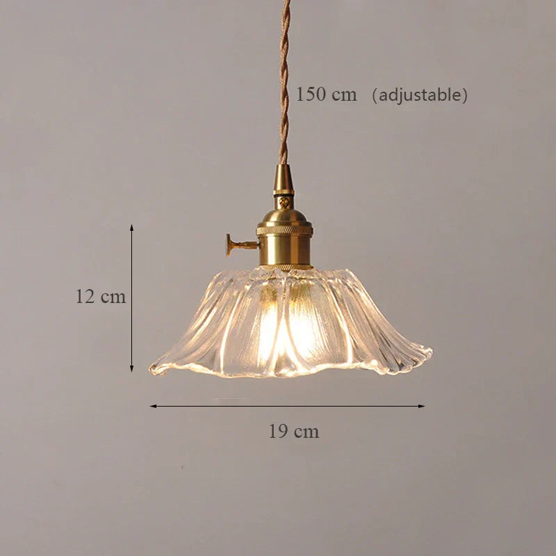 Sunflower Glass Brass Pendant