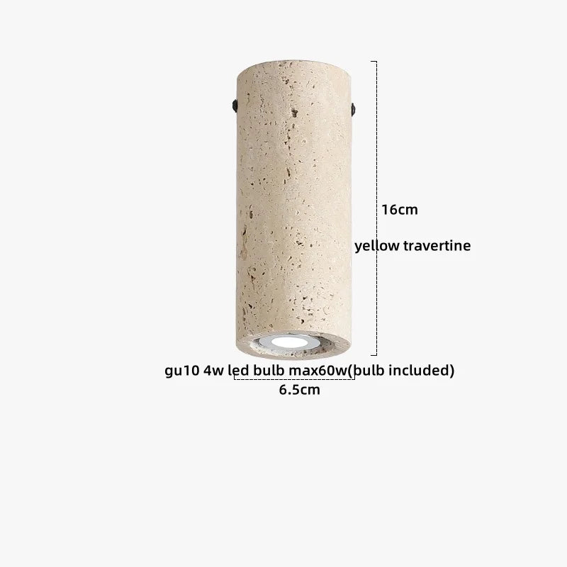 Travertine Wood Ceiling Light