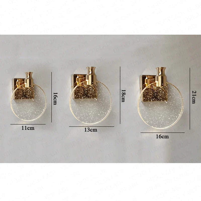 Gold Crystal Wall Sconce Large 16cm Diameter