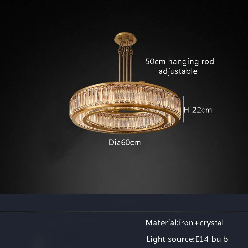 Gold Crystal LED Light Chandelier