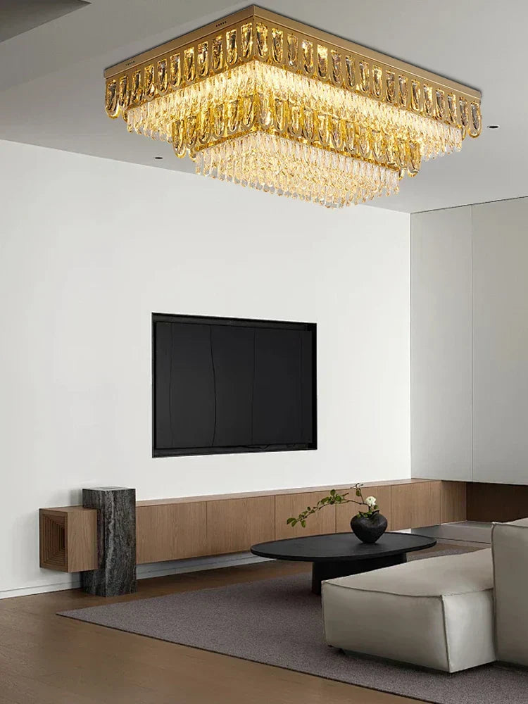 Gold Vintage Crystal Chandelier