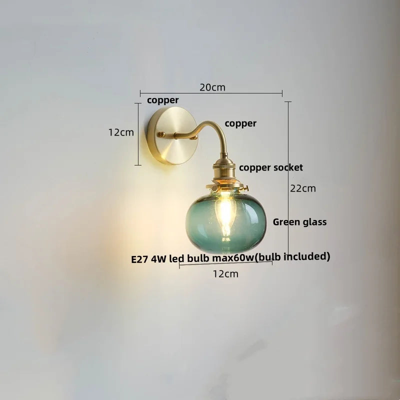 Green Glass Wall Light